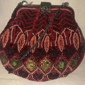 Ruby red vintage inspired beaded bag